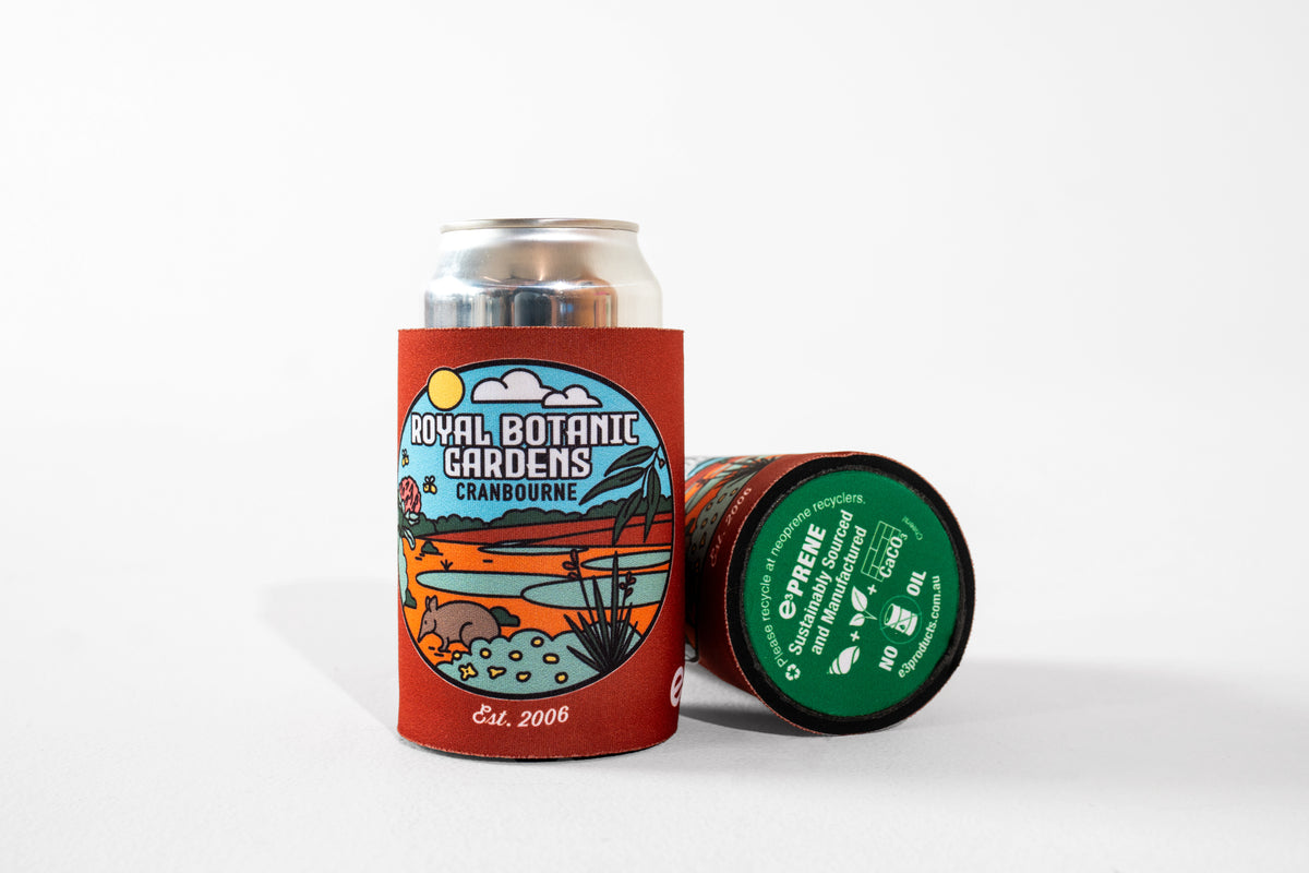 RBGV Stubby Holder Cranbourne Scene - Earth Brown