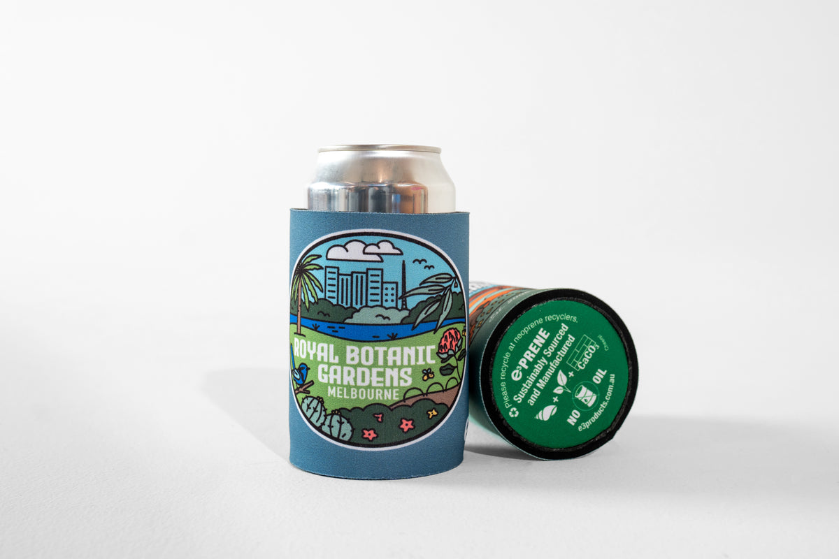 RBGV Stubby Holder Melbourne Scene - Blue