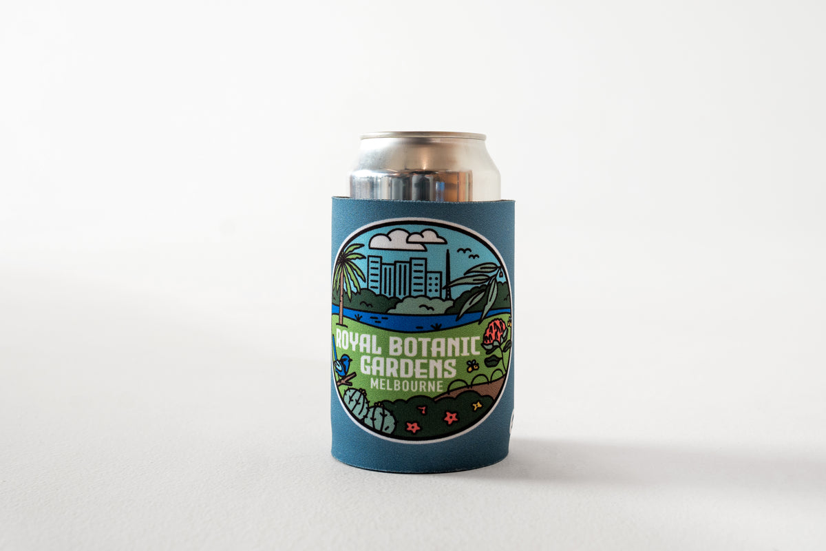 RBGV Stubby Holder Melbourne Scene - Blue