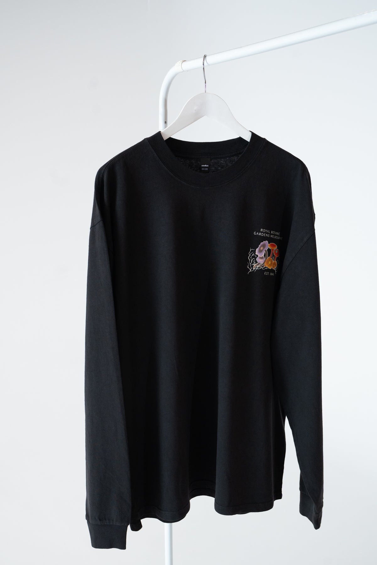 Long Sleeve Crew Neck Tee Mycelium - Black