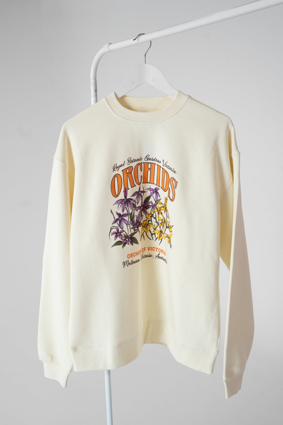 Fleece Crew Long Sleeve Top- Butter Cream