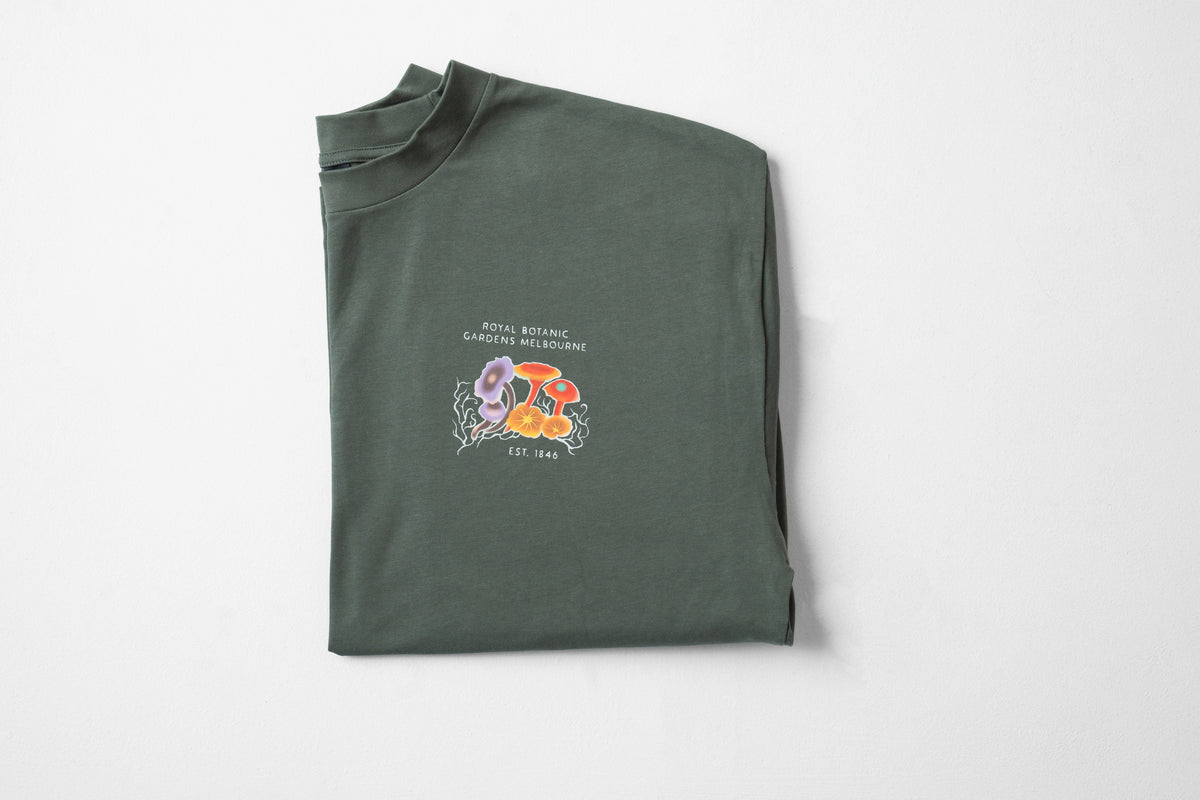Long Sleeve Crew Neck Tee Mycelium- Khaki