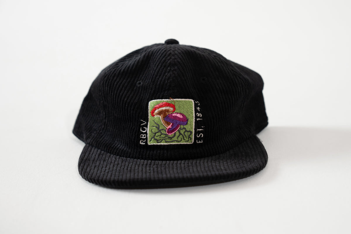 Cord Flat Peak Dad Cap Mycelium - Black