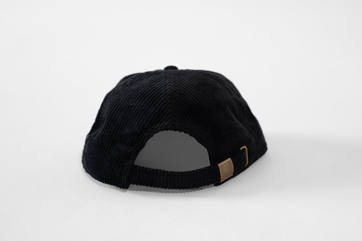 Cord Flat Peak Dad Cap Mycelium - Black