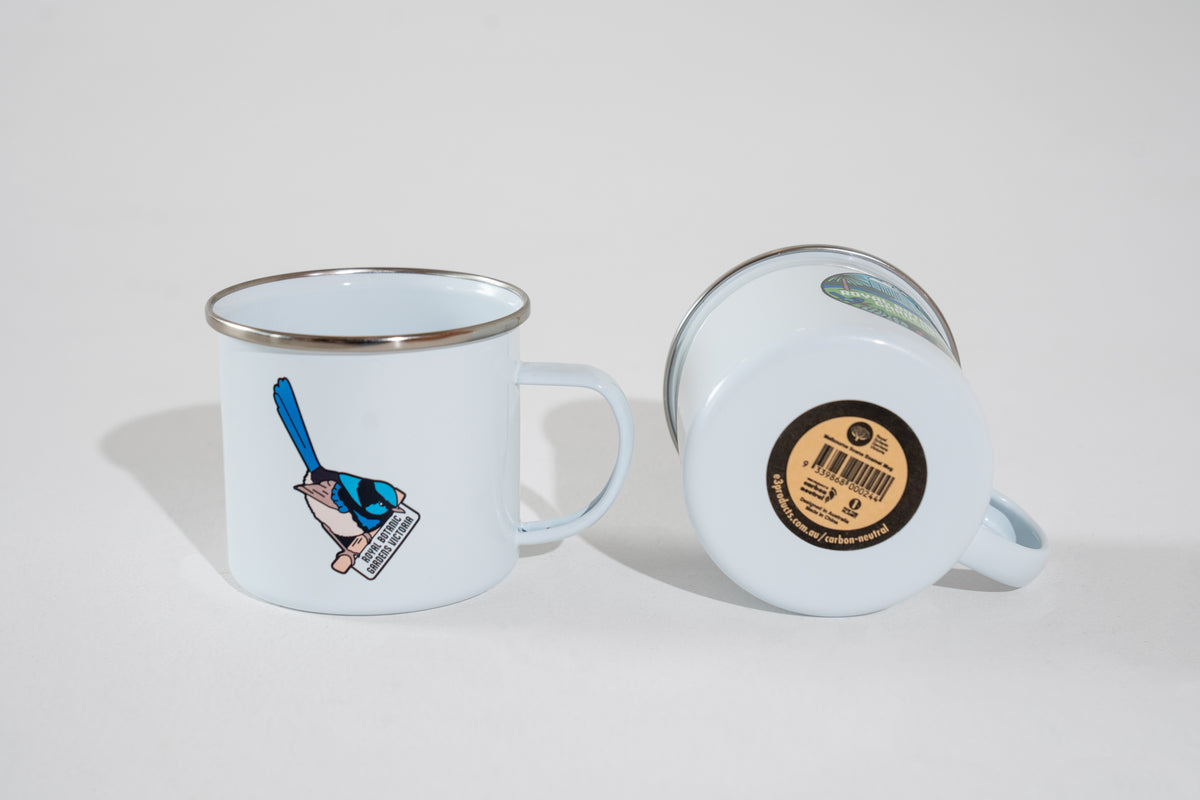 RBGV Enamel Mug Blue Fairy Wren