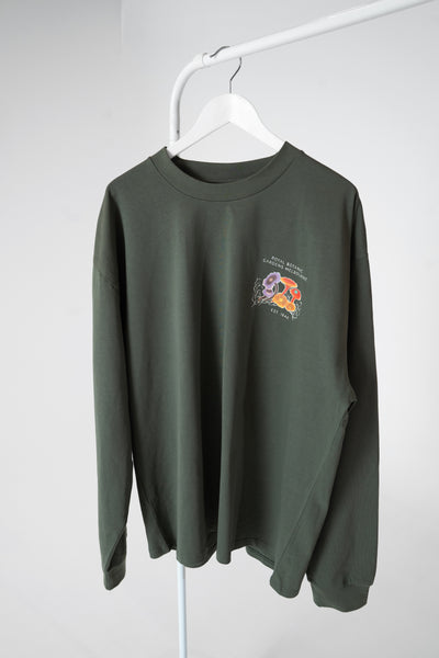Long Sleeve Crew Neck Tee Mycelium- Khaki