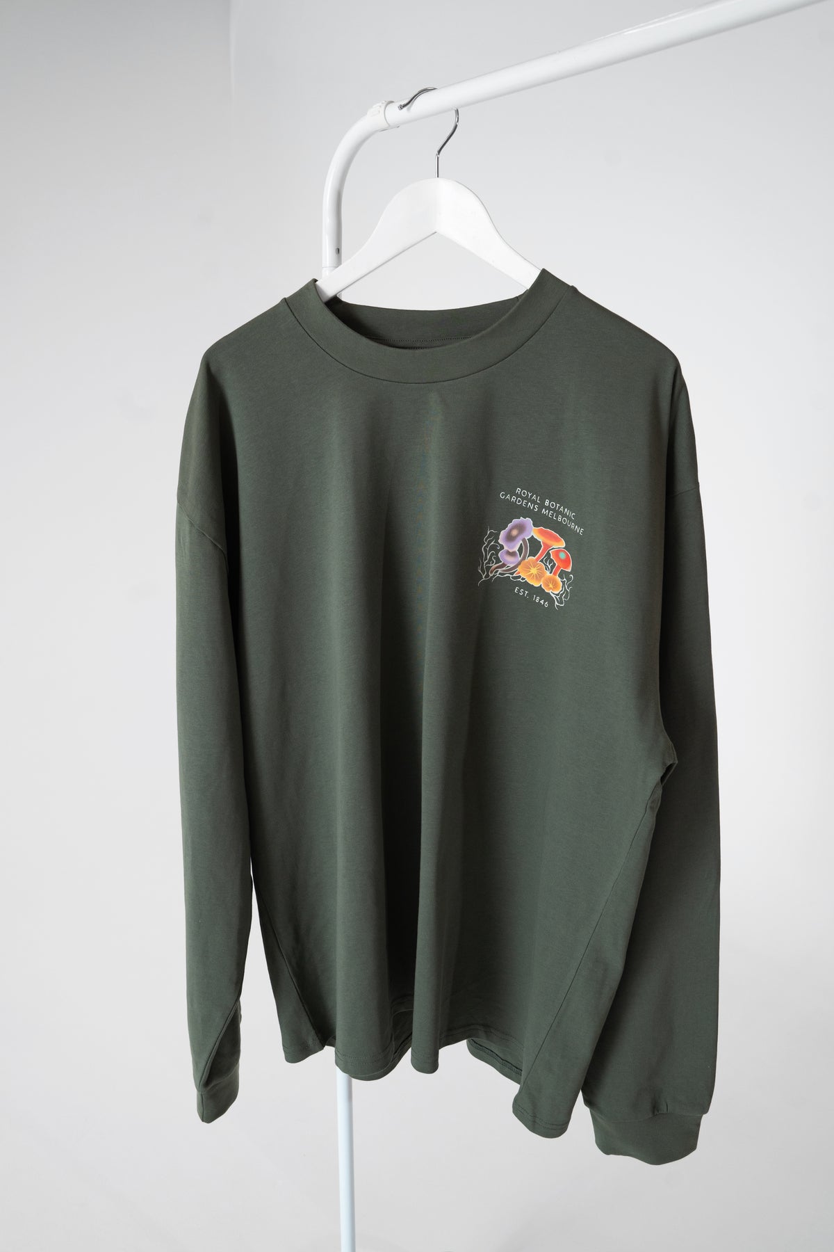Long Sleeve Crew Neck Tee Mycelium- Khaki