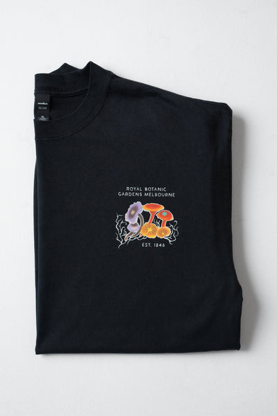 Long Sleeve Crew Neck Tee Mycelium - Black