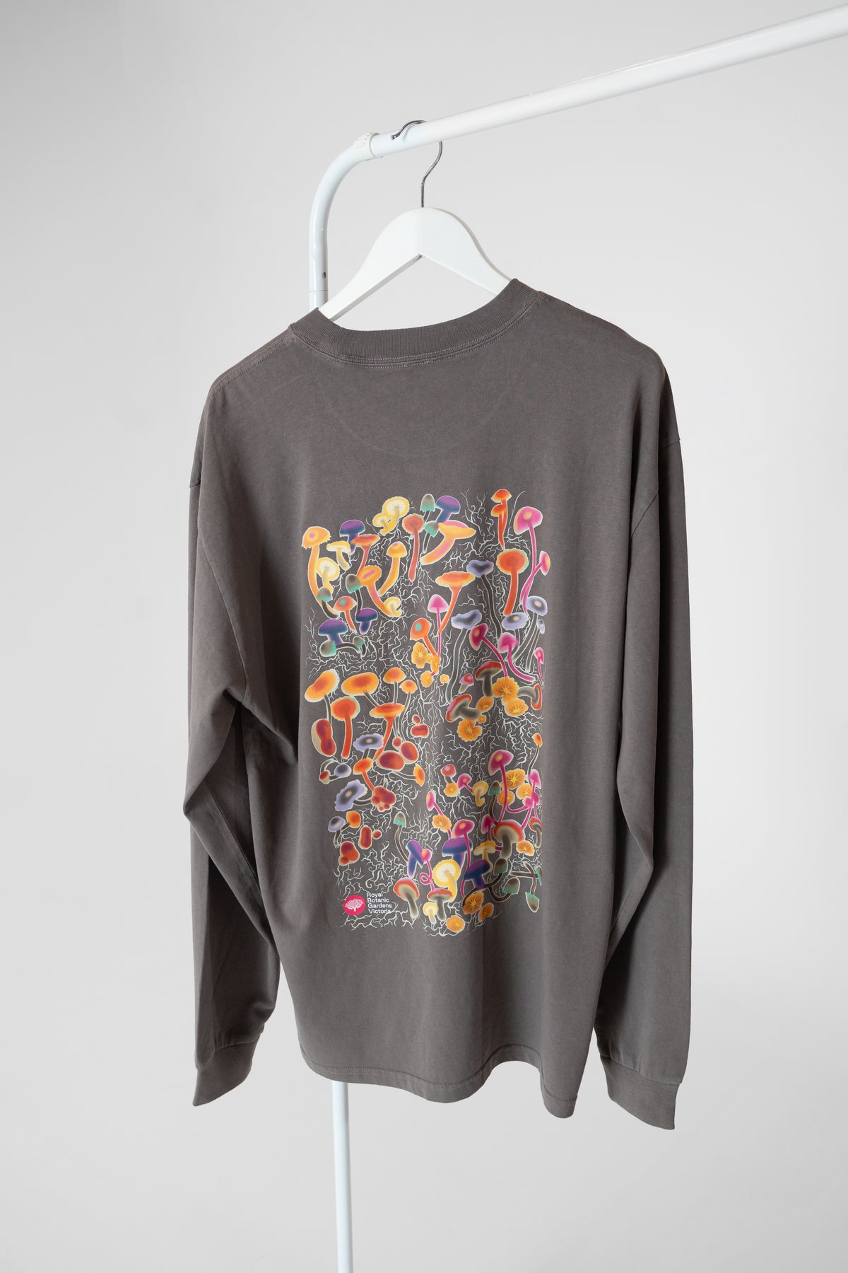 Long Sleeve Crew Neck Tee Mycelium - Faded Grey
