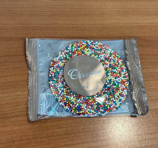 choc speckle single milk 40g chocilo