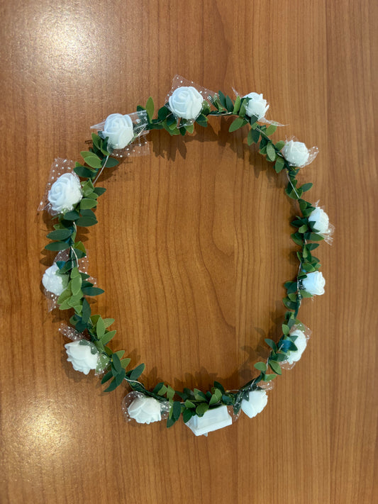 light up flower crown white