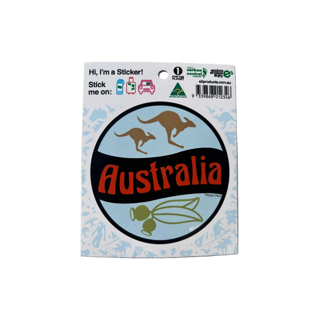 Australia Kangaroo Round Sticker