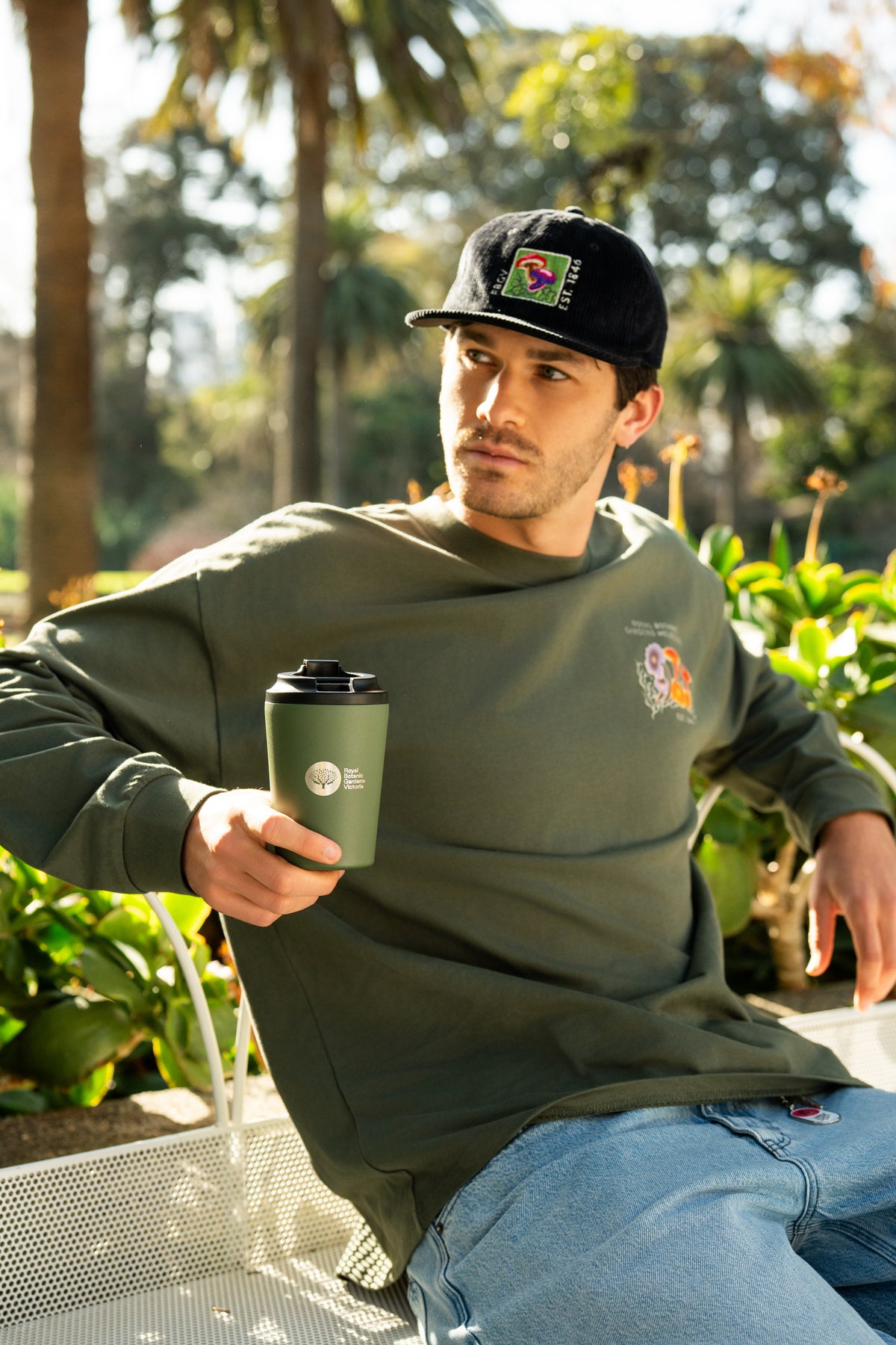 Long Sleeve Crew Neck Tee Mycelium- Khaki