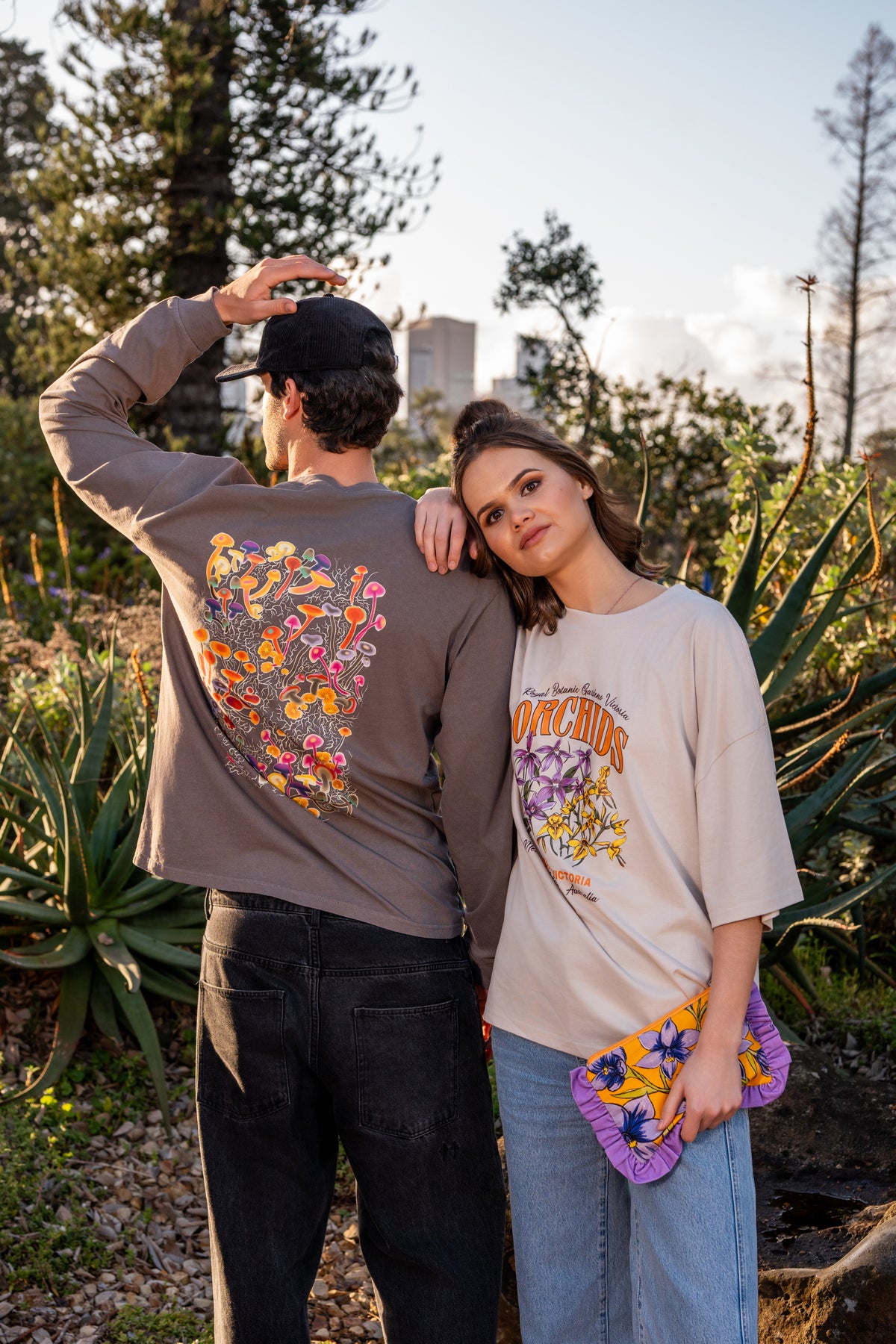 Long Sleeve Crew Neck Tee Mycelium - Faded Grey