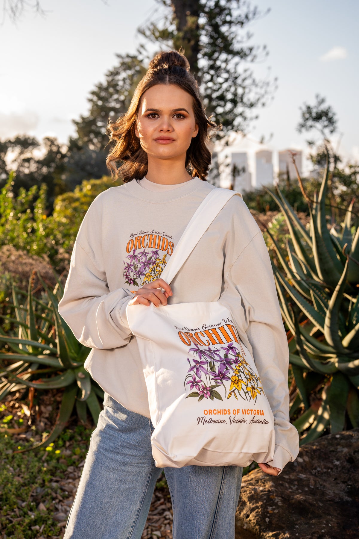 Long Sleeve Printed Tee-Orchid