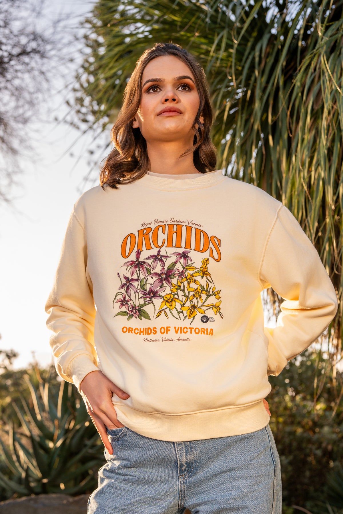 Fleece Crew Long Sleeve Top- Butter Cream