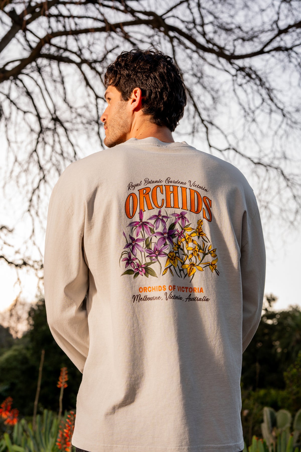 Long Sleeve Printed Tee-Orchid